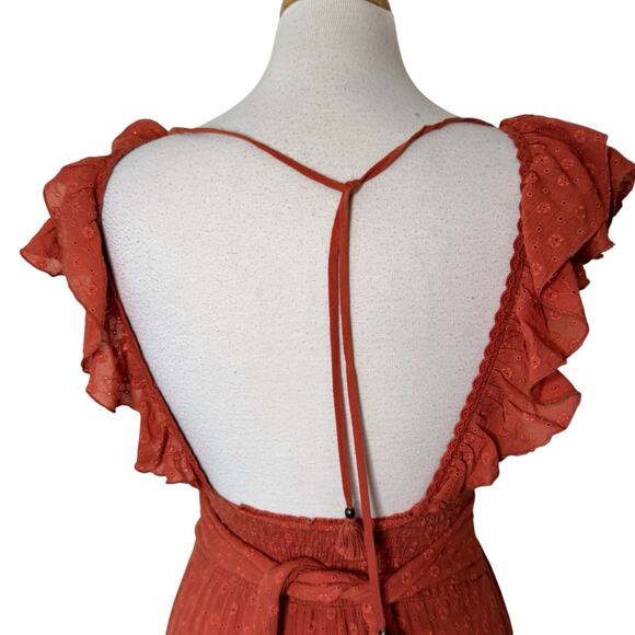 SPELL Daisy Chain Frill Maxi Dress in Copper Size XS - Picture 5 of 12